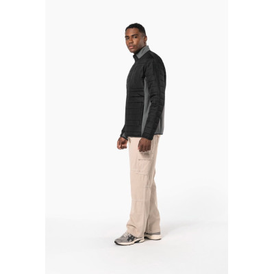Men's bi-material padded jacket